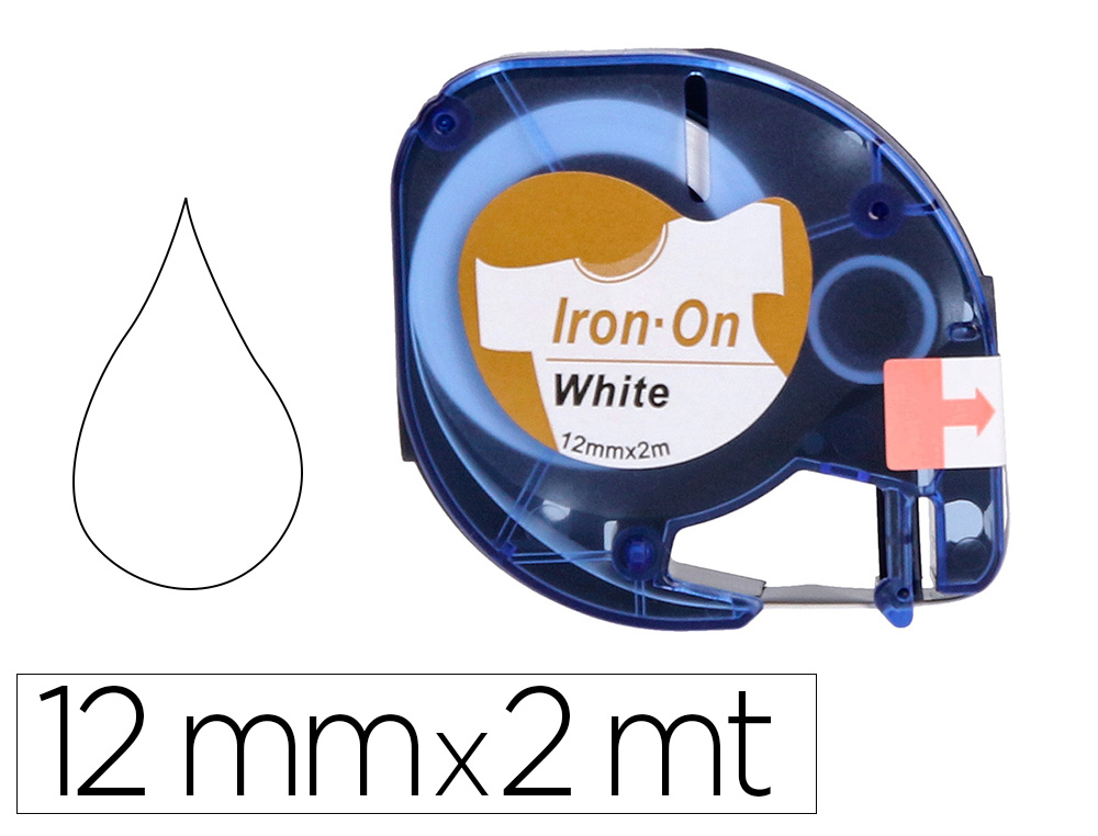 Q-CONNECT - Cinta 12mm x 2mt negro-blanco para ropa para maquina letratag (Ref. KF18840)