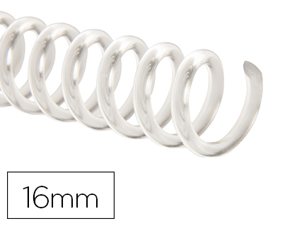 Q-CONNECT - ESPIRAL PLASTICO TRANSPARENTE 32 5:1 16MM 2MM CAJA DE 100 UNIDADES (Ref.KF18762)