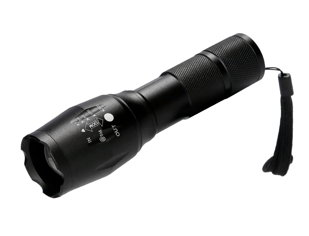 Q-CONNECT - LINTERNA TELESCOPICA ALUMINIO MODO ALUMBRADO ALTO MEDIO BAJO ESTROBOSCOPIO SOS APAGADO 3 PILAS AAA (Ref.KF18748)