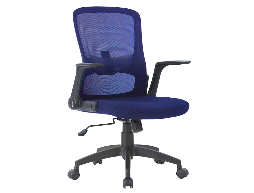 Q-CONNECT - Silla giratoria base metal regulable en altura 910+75mm alto 610mm ancho 550mm profundidad azul (Ref. KF19022)