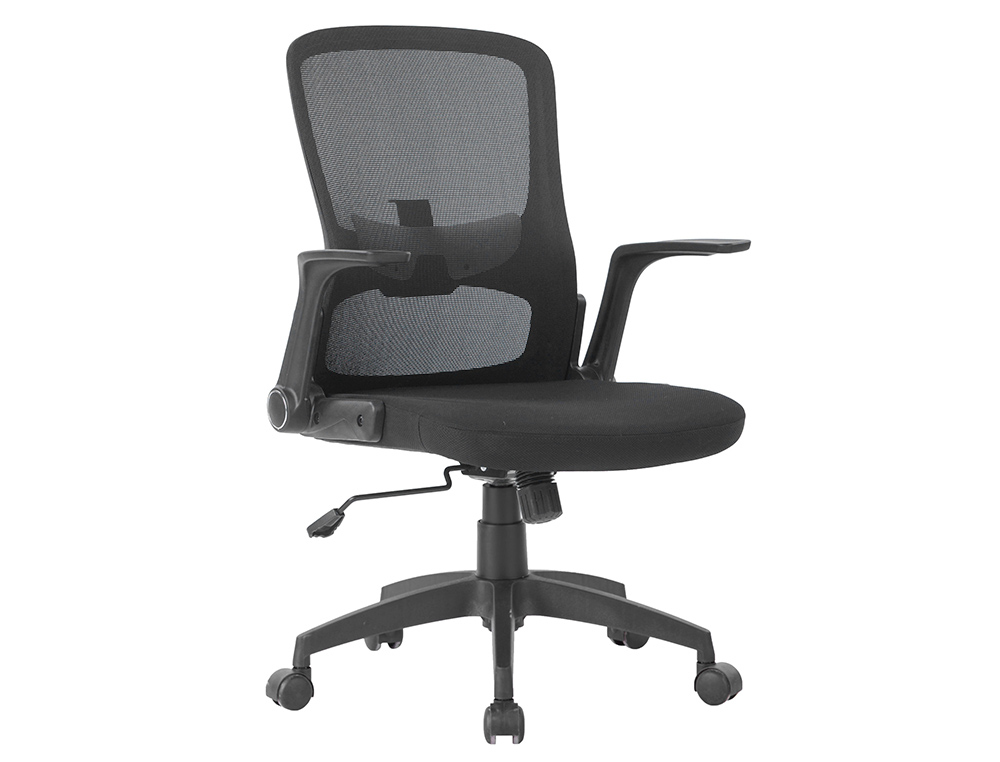 Q-CONNECT - Silla giratoria base metal regulable en altura 910+75mm alto 610mm ancho 550mm profundidad negro (Ref. KF19021)
