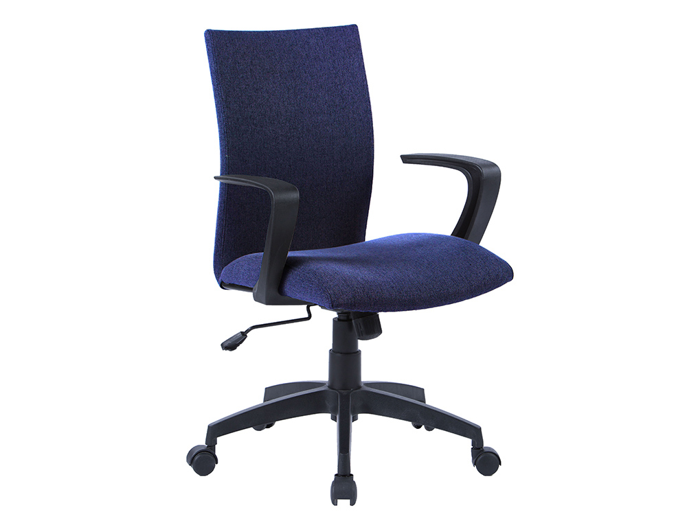 Q-CONNECT - Silla giratoria base nylon regulable en altura 895+110mm alto 580mm ancho 550mm profundidad azul (Ref. KF19016)