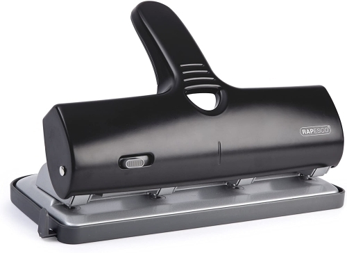 RAPESCO - Taladrador alu 40 negro 4 taladros capacidad 40 hojas (Ref. 1293)