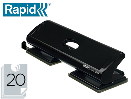RAPID - Taladrador fashion fc20/4 metalico color negro 4 taladros capacidad 20 hojas (Ref. 20922801)