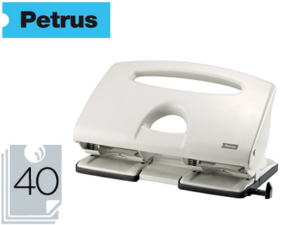 RAPID - Taladrador petrus 505 metalico color gris 4 punzones capacidad 40 hojas (Ref. 623361)