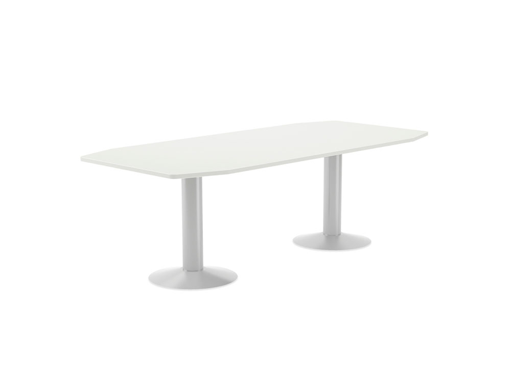 ROCADA - MESA DE REUNION MEETING ESTRUCTURA COLUMNA DOBLE ACERO BLANCO TABLERO MADERA BLANCO (Ref.3003ATW04)