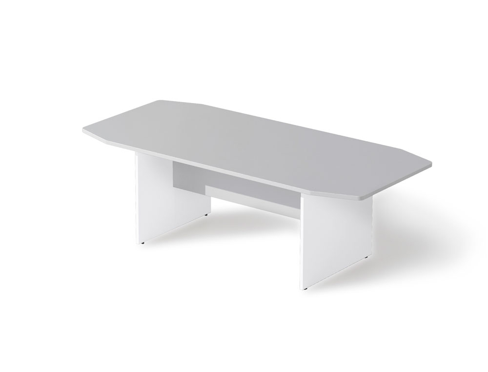 ROCADA - MESA DE REUNION MEETING ESTRUCTURA MADERA BLANCO TABLERO MADERA GRIS 220X100X72 CM (Ref.3003AW02)