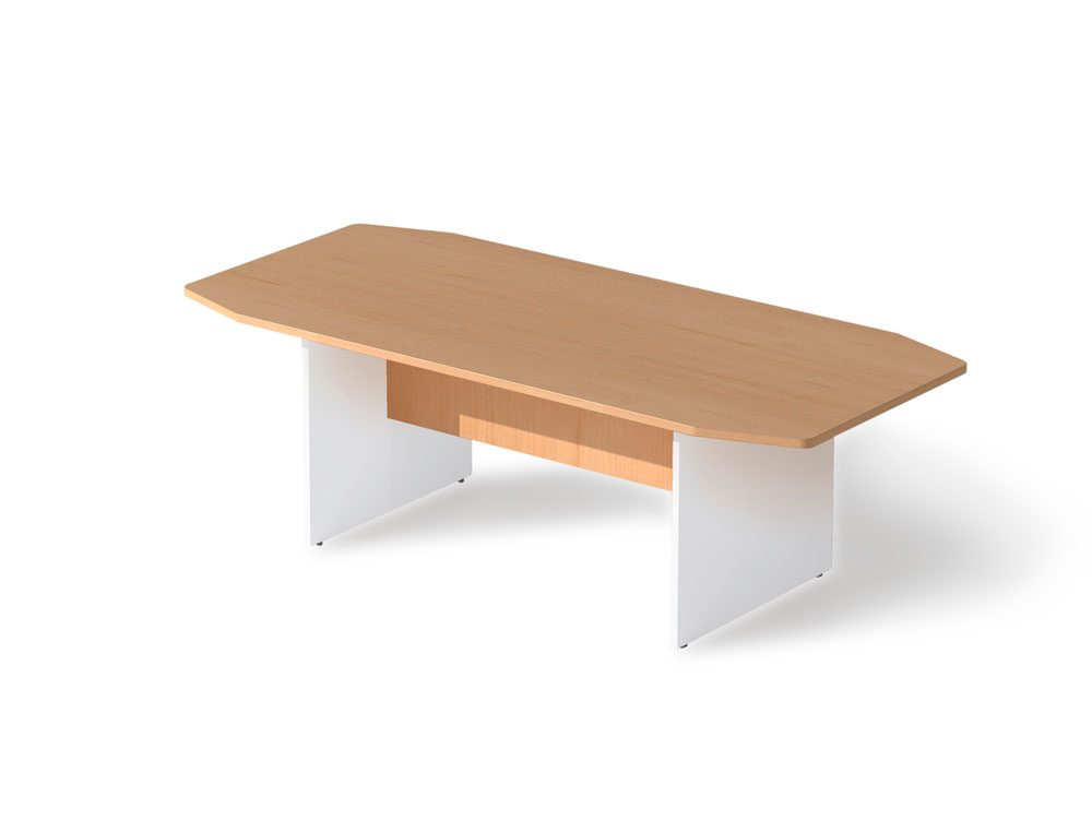ROCADA - MESA DE REUNION MEETING ESTRUCTURA MADERA BLANCO TABLERO MADERA HAYA 220X100X72 CM (Ref.3003AW01)