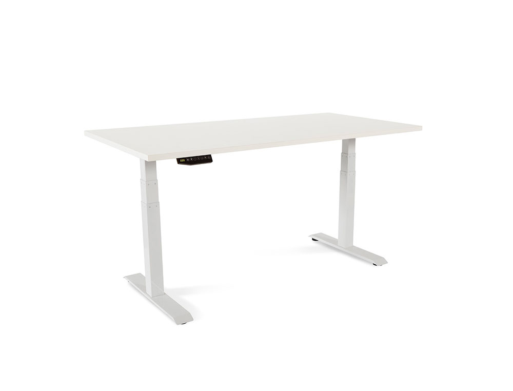 ROCADA - Mesa regulable en altura electricamente hasta 129 cm estructura de acero tablero 160 cm color blanco (Ref. 2002XCR04)