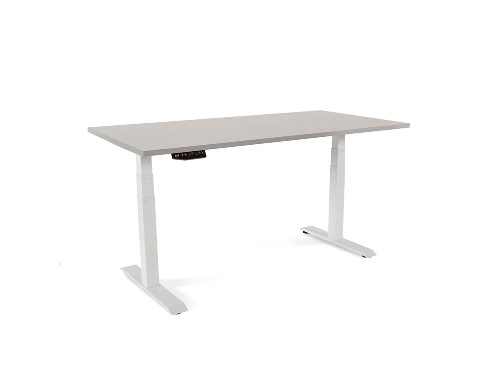 ROCADA - Mesa regulable en altura electricamente hasta 129 cm estructura de acero tablero 160 cm color gris (Ref. 2002XCR02)
