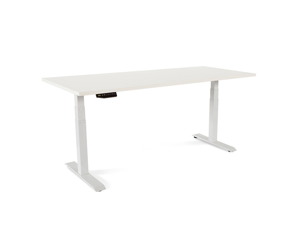ROCADA - Mesa regulable en altura electricamente hasta 129 cm estructura de acero tablero 180 cm color blanco (Ref. 2003XCR04)