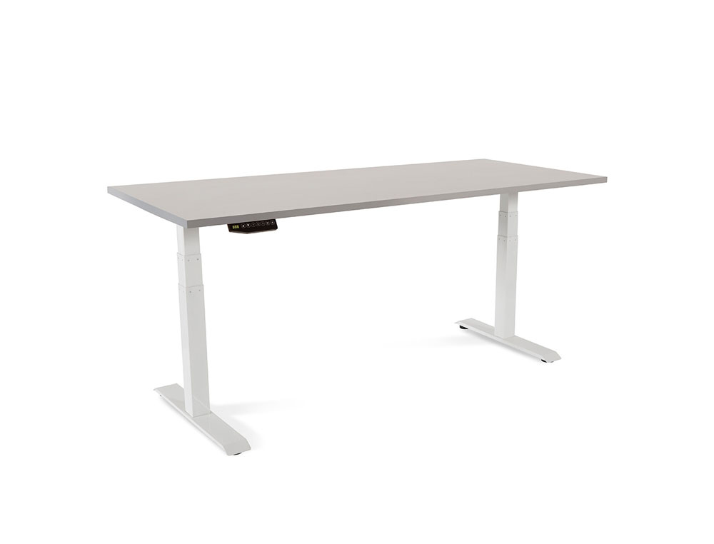 ROCADA - Mesa regulable en altura electricamente hasta 129 cm estructura de acero tablero 180 cm color gris (Ref. 2003XCR02)