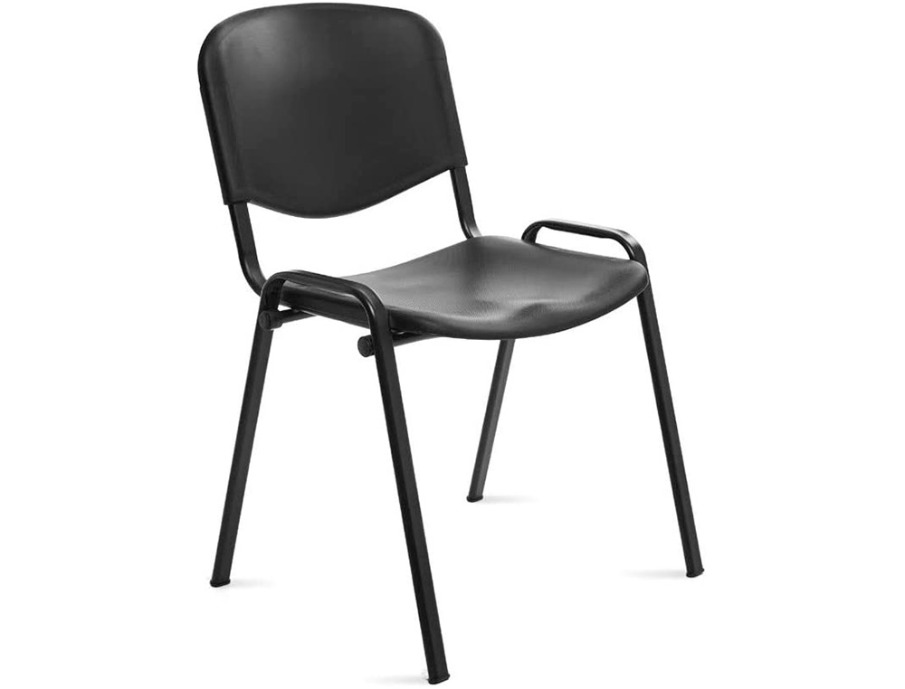 ROCADA - Silla confidente estructura metalica respaldo y asiento en polimero color negro (Ref. 975V15-4)