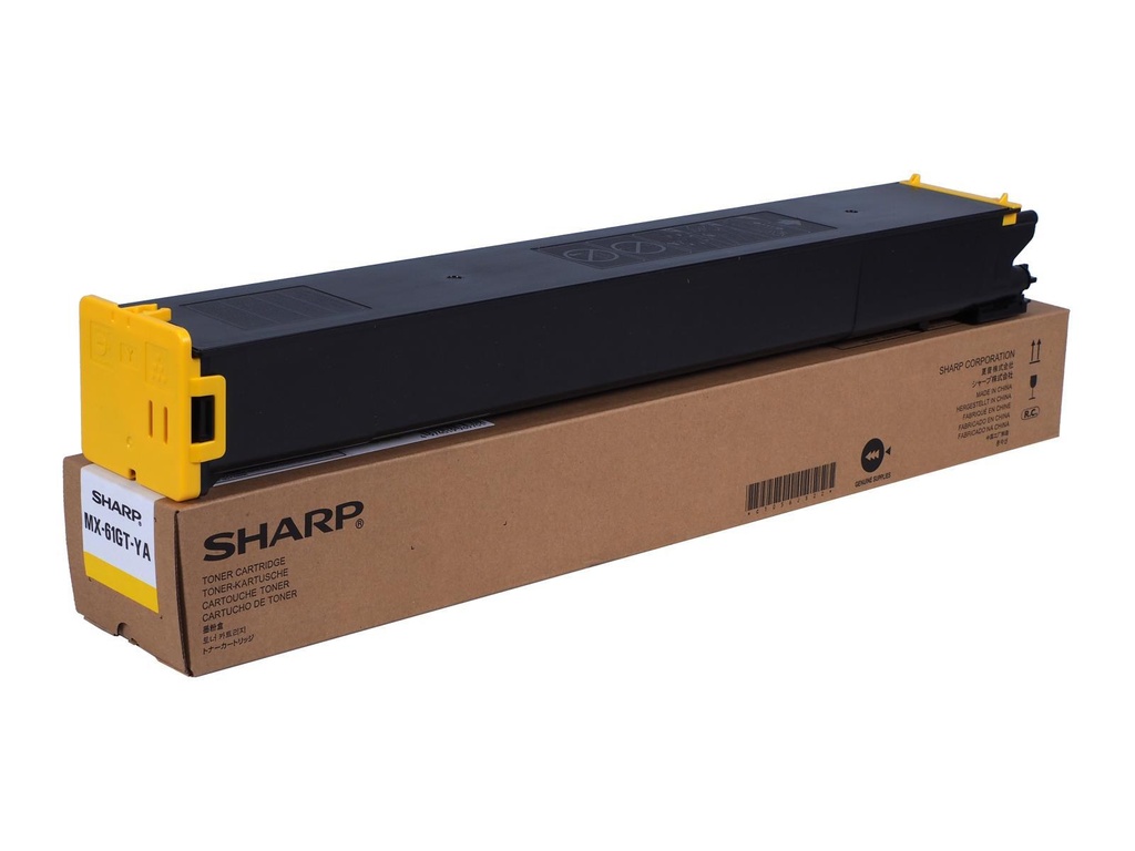 SHARP - TONER AMARILLO MX-2630N, 2651, 3050N, 3050V, 3060N, 3060V, 3061, 3070V, 3550N, 3560N, 3570N, 4050N, 4060N, 4060V, 4070N, 5050N, 5070N, 5070V, 6050N, 6070N (Ref.MX-61GTYA)