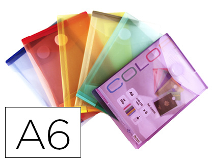 TARIFOLD - Carpeta dossier broche din a6 vertical polipropileno 200 mc velcro expositor 60 uds surtidas (Ref. 510360)