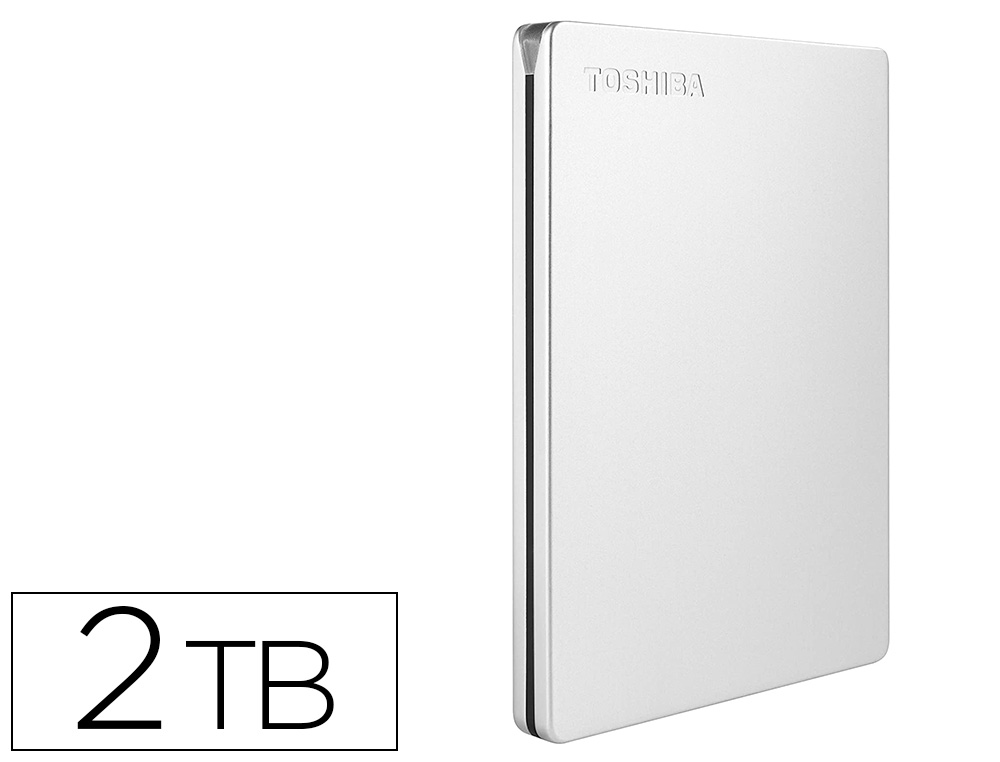 TOSHIBA - Disco duro externo canvio slim hdd 2,50\" 5.000 mbit/s usb 3.0 2 tb color blanco (Ref. HDTD320ES3EA) (Canon L.P.I. 6,45€ Incluido)