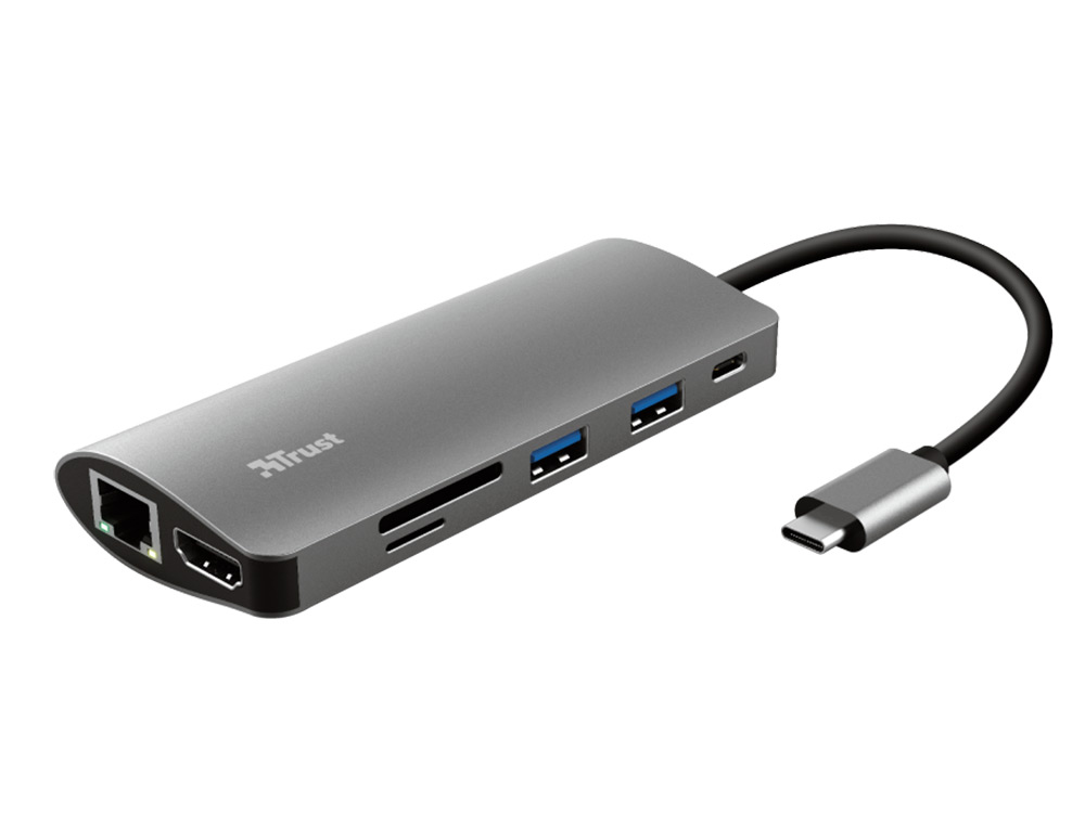 TRUST - Adaptador dalyx 7 en 1 multipuerto usb-c / hdmi / 2x usb-a / network / micro / micro sd / ethernet (Ref. 23775)