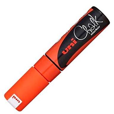 UNI-BALL - MARCADOR TIZA LIQUIDA CHALK MARKER PWE-8K 8.0 mm NARANJA (Ref.140111000)