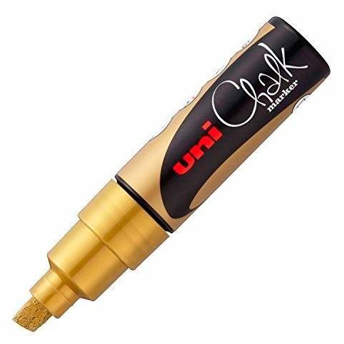 UNI-BALL - MARCADOR TIZA LIQUIDA CHALK MARKER PWE-8K 8.0 mm ORO (Ref.222109000)