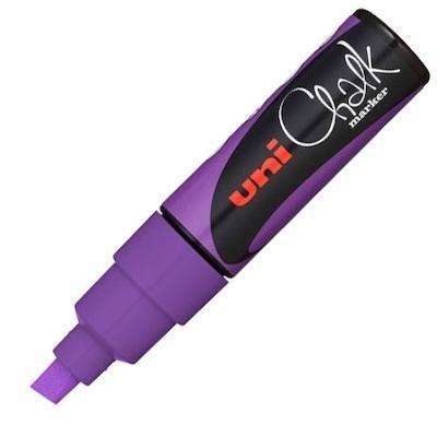 UNI-BALL - MARCADOR TIZA LIQUIDA CHALK MARKER PWE-8K 8.0 mm VIOLETA (Ref.140160000)