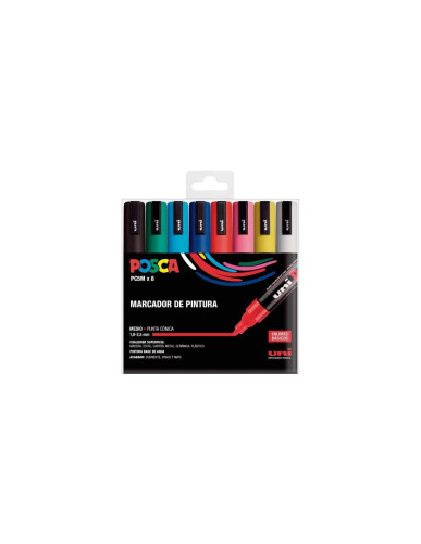 UNI-BALL - UNIBALL ESTUCHE BASIC MARCADOR POSCA PC-5M/8C SURTIDO -8U- (Ref.182634679)
