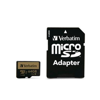 VERBATIM - PRO+ U3 64GB MICRO SDXC CARD CON ADAPTADOR (Incluye Canon LPI de 0,24 €) (Ref.44034)
