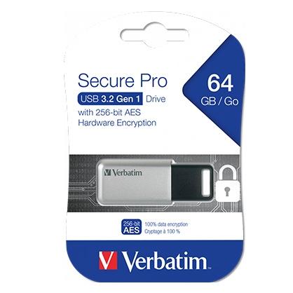 VERBATIM - USB DRIVE 3.0, 64GB SEGURE PRO (Incluye Canon LPI de 0,24 €) (Ref.98666)