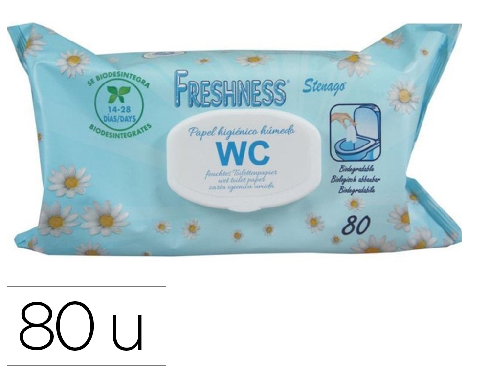 VIVO - Toallita humeda para wc paquete con tapa de 60 unidades (Ref. 080866)