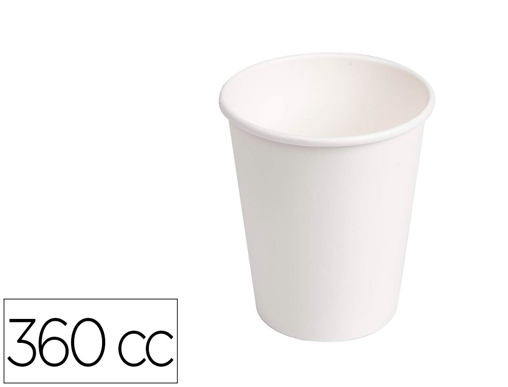 Vaso de carton biodegradable blanco 360 cc paquete de 40 unidades (Ref. 103269)