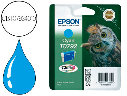 EPSON - Cartuchos ORIGINALES Inyección De Tinta T0792 Cyan (Ref.C13T07924010)