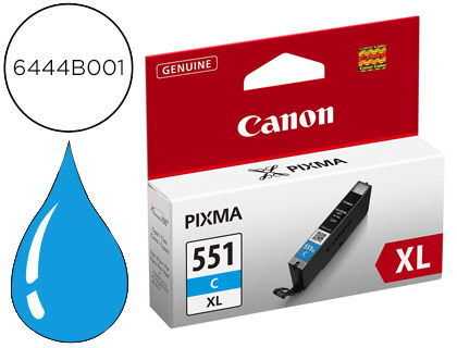 CANON - Cartuchos ORIGINALES Inyección De Tinta 551 XL CY (Ref.6444B001)