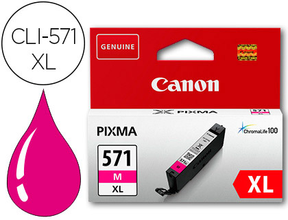 CANON - Cartuchos ORIGINALES Inyección De Tinta magenta CLI-571XLM PIXMA MG57XX/MG68XX/MG77XX (Ref.0333C001)