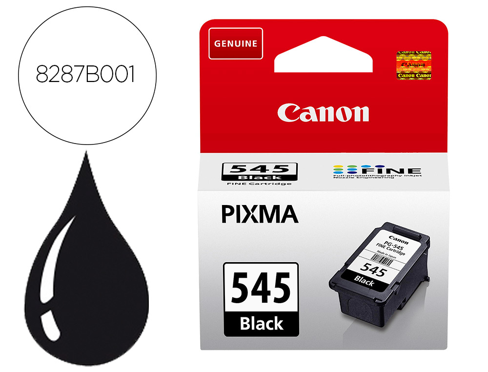 CANON - Cartuchos ORIGINALES Inyección De Tinta PG-545 Negro (Ref.8287B001)