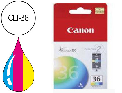 CANON - Cartuchos ORIGINALES Inyección De Tinta CLI-36CL Tricolor (Ref.1511B001)