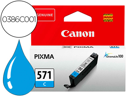 CANON - Cartuchos ORIGINALES Inyección De Tinta CLI-571 C (Ref.0386C001)