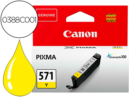 CANON - Cartuchos ORIGINALES Inyección De Tinta CLI-571 Y (Ref.0388C001)