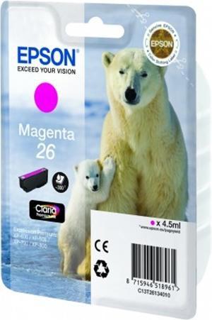 EPSON - cartucho inkjet magenta CLARIA PREMIUM 26 300P XP-5XX/6XX/7XX/8XX (Ref.C13T26134012)