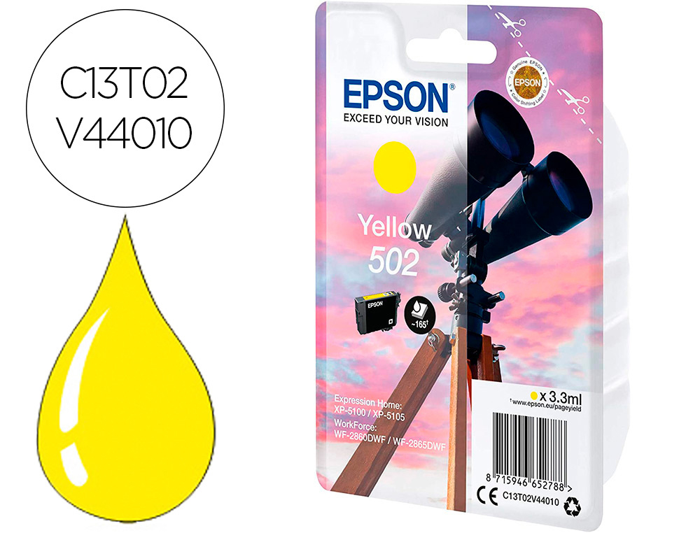 EPSON - Ink-jet singlepack amarillo 502 ink (Ref. C13T02V44010)