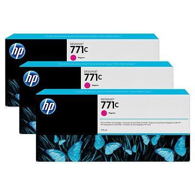 HP ( HEWLETT PACKARD ) - Cartuchos ORIGINALES Inyección De Tinta 771C Magenta Pack 3 (Ref.B6Y33A)