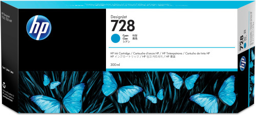 HP ( HEWLETT PACKARD ) - Cartuchos ORIGINALES Inyección De Tinta 728 300-ml cyan para DesignJet T730 Printer, T830 MFP() (Ref.F9K17A)