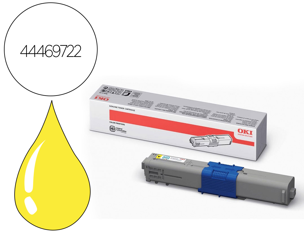 OKI - Toner Laser ORIGINALES Amarillo (Ref.44469722)