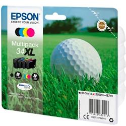 EPSON - INK-JET 34XL WORKFORCE PRO WF-3720 / WF-3720DWF / WF-3725DWF PACK NEGRO AMARILLO CIAN Y MAGENTA 950 (Ref.C13T34764010)