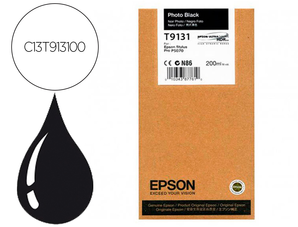EPSON - Ink-jet t9131 photo negro ink 200ml (Ref. C13T913100)