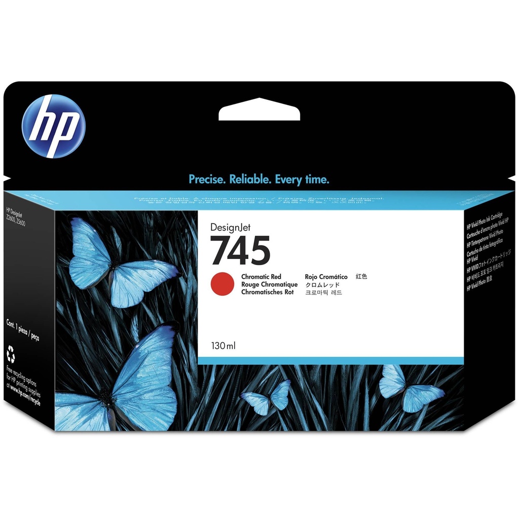 HP ( HEWLETT PACKARD ) - 745 130-ml Cartuchos ORIGINALES Inyección De Tinta Cromatico Rojo (Ref.F9K00A)