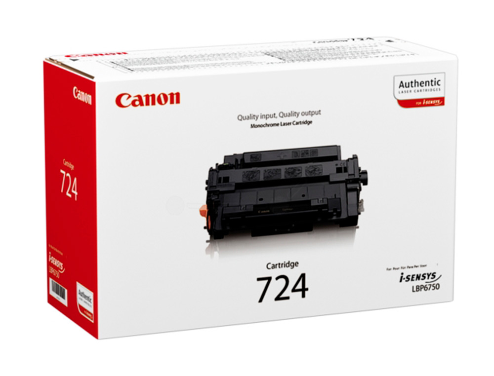 CANON - Toner Laser ORIGINALES CRG-724H NEGRO 12,5K AA (Ref.3482B002)
