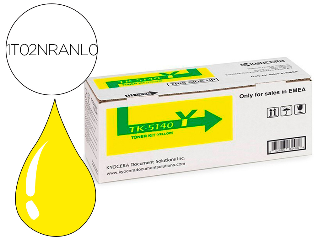 KYOCERA MITA - KYOCERA - Toner tk-5140y ecosys m6530cdn, m6530cdn/kl3, p6130cdn, p6130cdn/kl3 amarillo tk5140 (Ref. 1T02NRANL0)