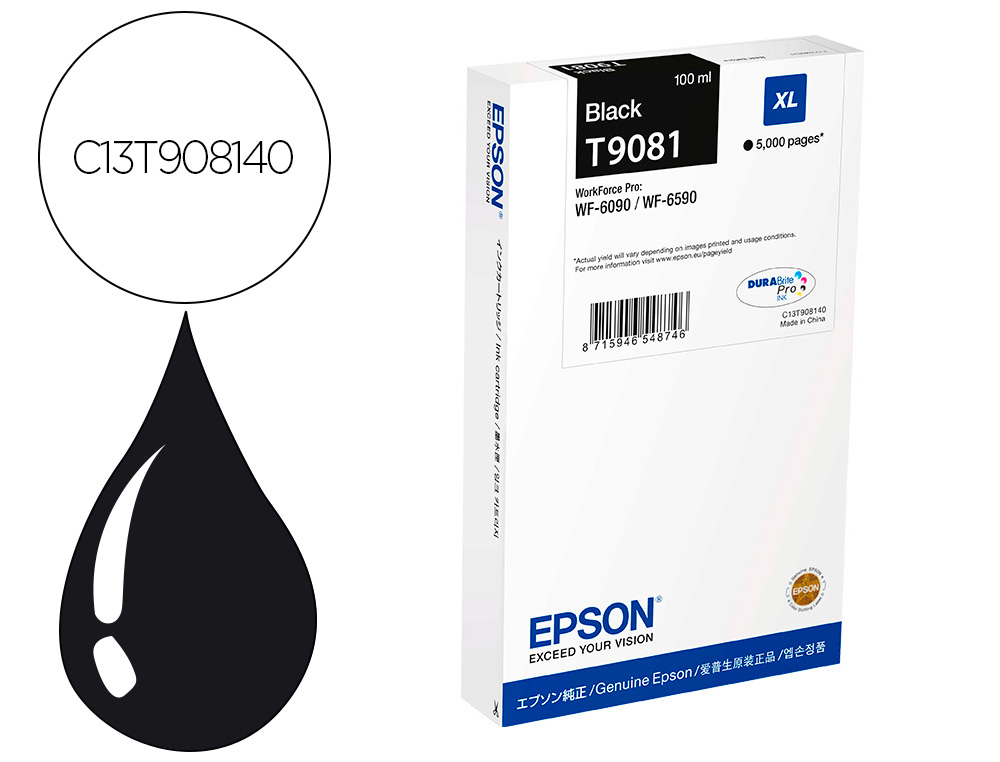 EPSON - Ink-jet wf-6590dwf/wf-6090dw negro xl (Ref. C13T908140)
