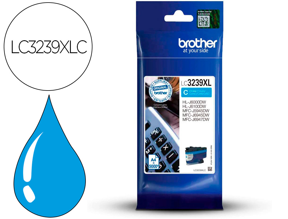 BROTHER - Ink-jet lc3239xlc mfc-j6945dw / mfc-j5945dw / hl-j6000dw cian 5000 paginas (Ref. LC3239XLC)