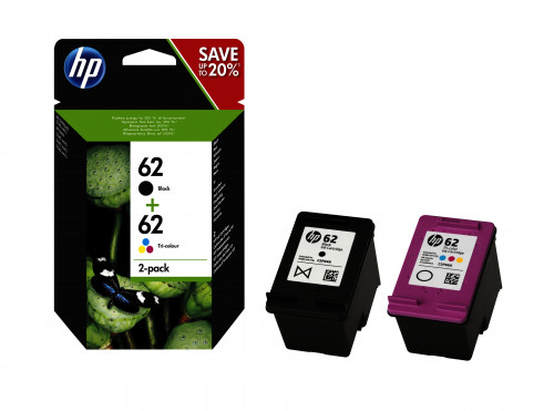 HP ( HEWLETT PACKARD ) - 62 Negro y Color Cartucho Tinta Original Combo 2-Pack EU (Ref.N9J71AE)