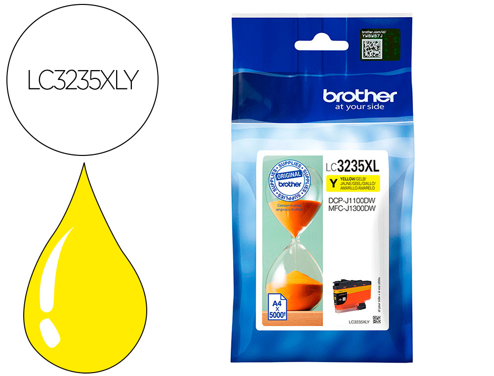BROTHER - Ink-jet lc3235xly dcp-j1100dw / mfc-j1300dw amarillo 5000 paginas (Ref. LC3235XLY)